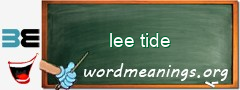 WordMeaning blackboard for lee tide